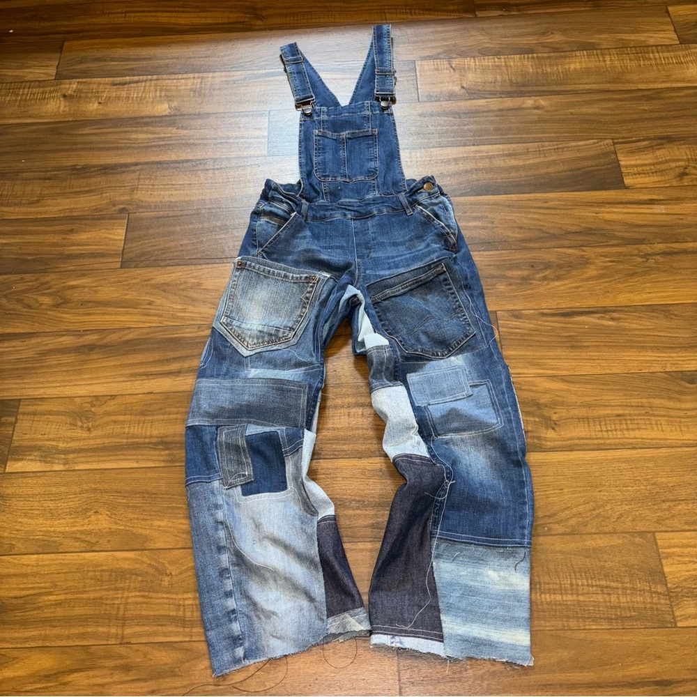 Patchwork Denim Overalls